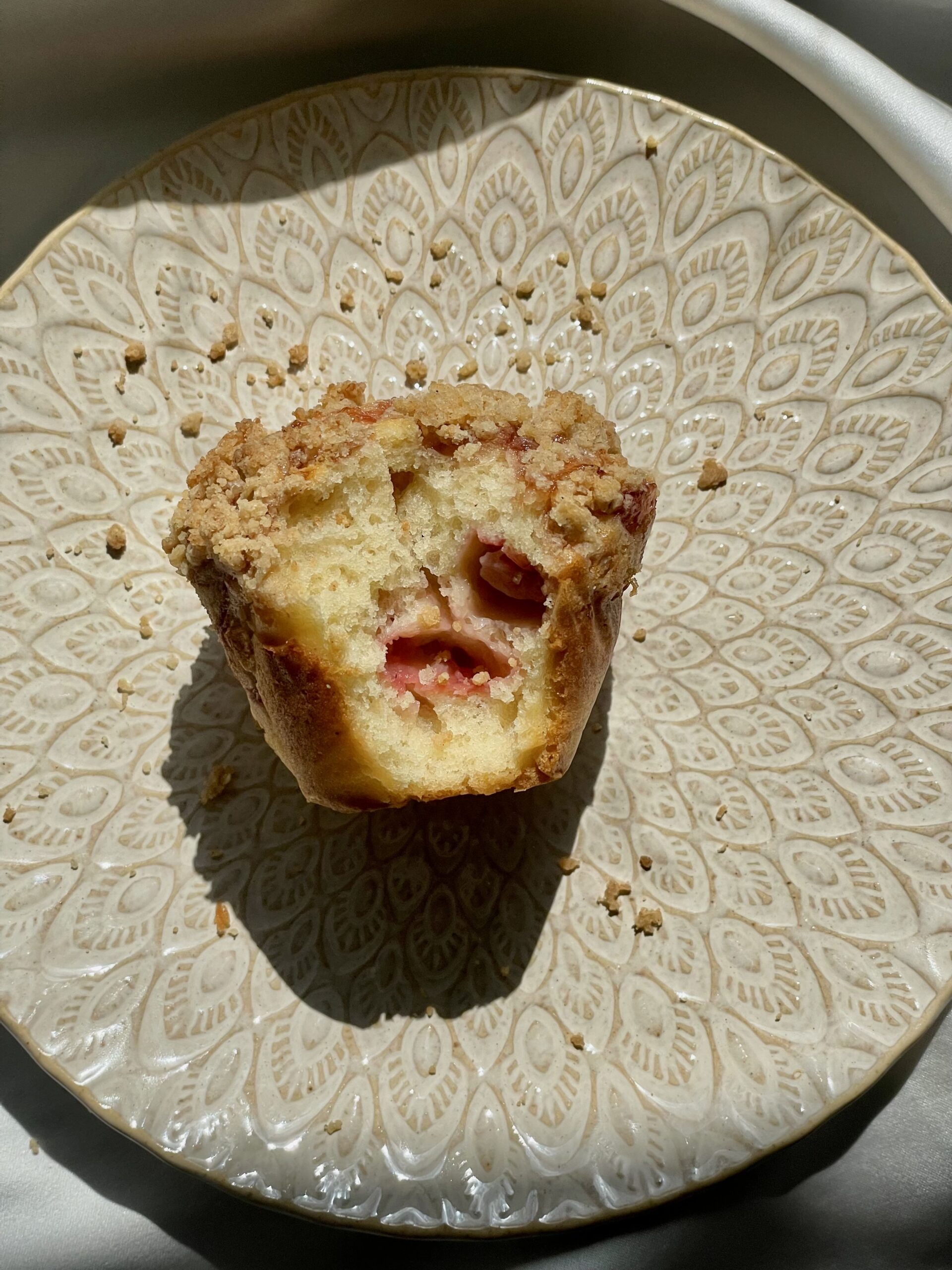 Strawberry and rhubarb muffins