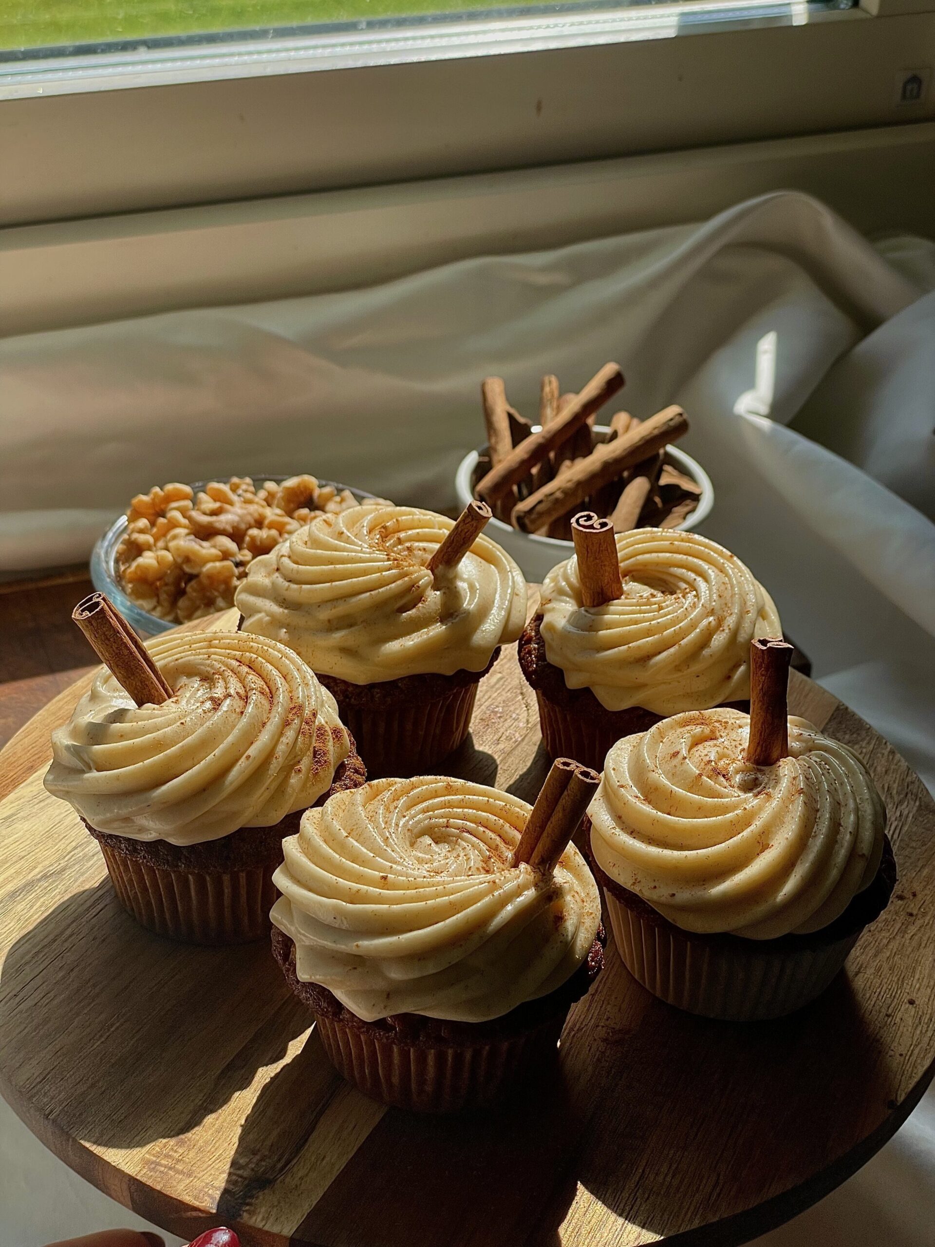 Apple chai spiced cupcake’s with browned butter frosting 