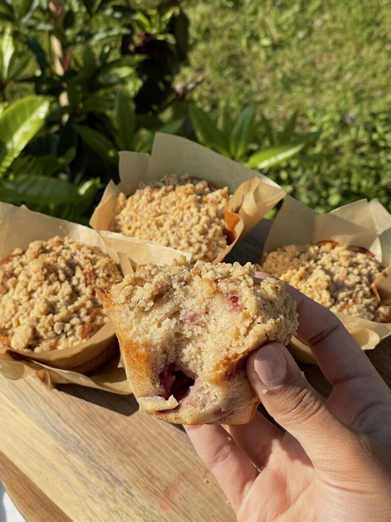 Strawberry and raspberry muffins