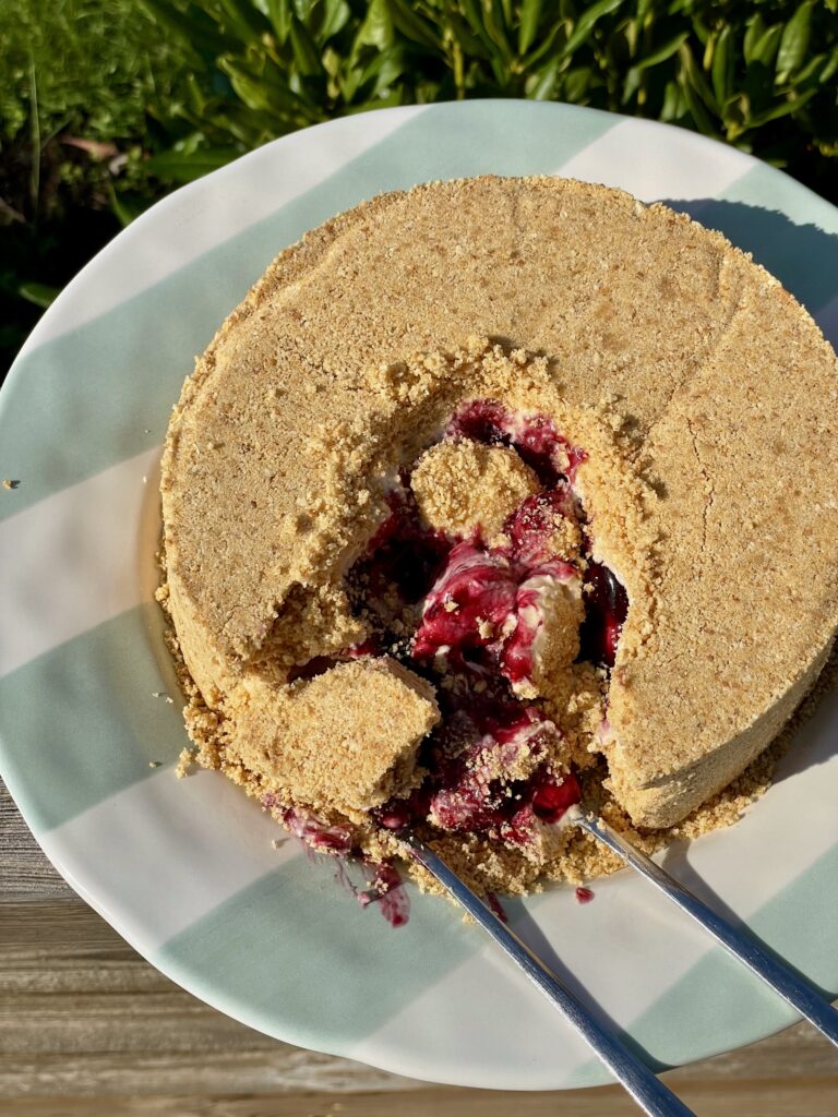 Upsidedown Biscoff Blueberry Cheesecake