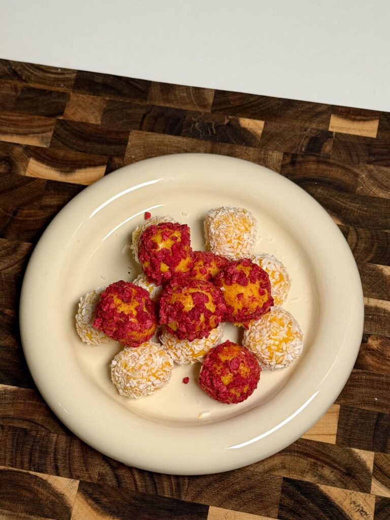 Saffranstryffel med apelsin och vit choklad